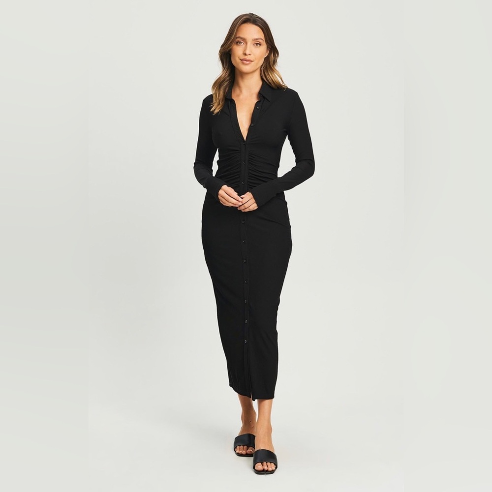 Calli Ash LS Midi Dress| AU 10/US 6